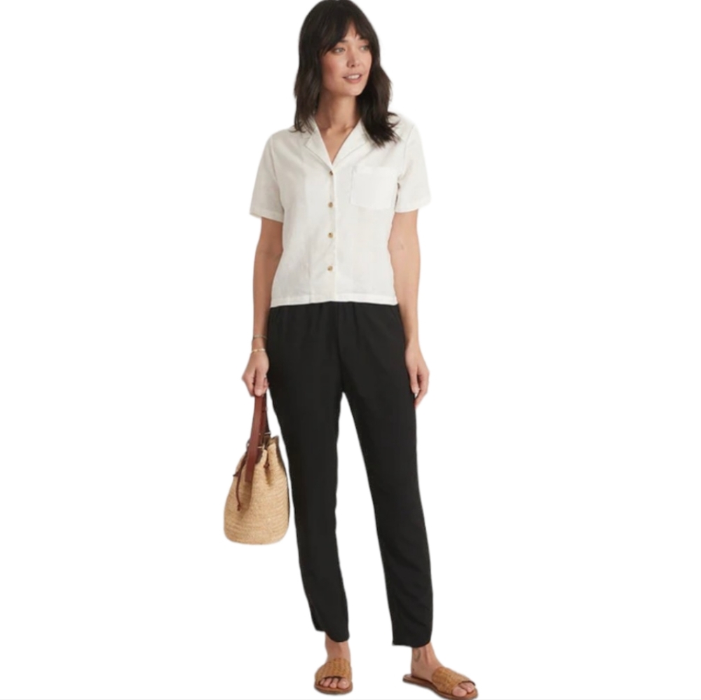 Marine Layer Modal Blend High Rise Black Pull On Re-Spun Allison Pant XS